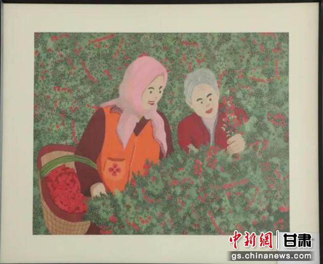 靖遠(yuǎn)縣枸杞種植業(yè)帶動10多萬農(nóng)民脫貧致富。刺繡 王明風(fēng) 繡稿 胡靜