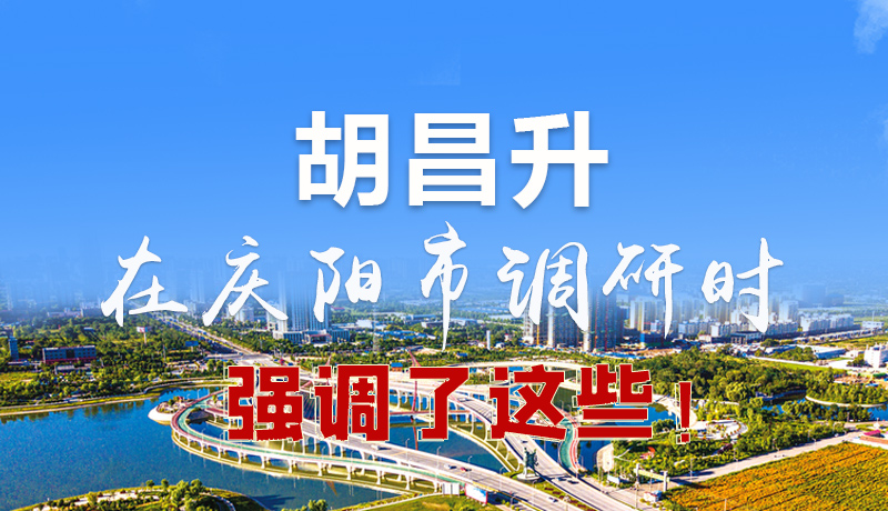 圖解|胡昌升在慶陽市調研時強調了這些！