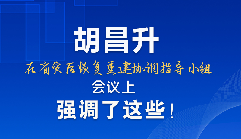 圖解|胡昌升在省災(zāi)后恢復(fù)重建協(xié)調(diào)指導(dǎo)小組會(huì)議上強(qiáng)調(diào)了這些！