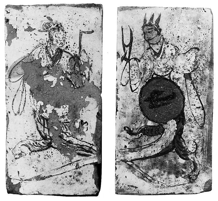 高臺(tái)縣博物館藏魏晉墓出土的女?huà)z、伏羲畫(huà)像磚