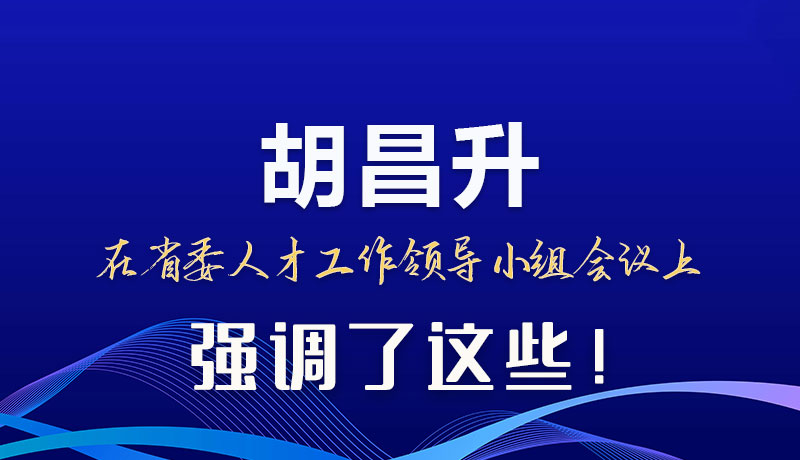 圖解|胡昌升在省委人才工作領(lǐng)導小組會議上強調(diào)了這些！