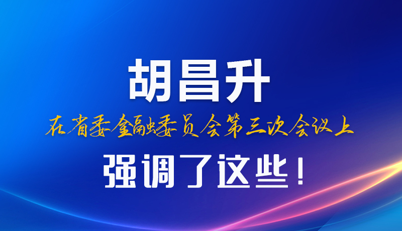 圖解|胡昌升在省委金融委員會第三次會議上強調(diào)了這些！