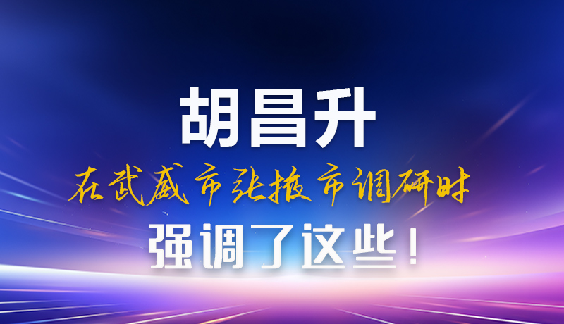 圖解|胡昌升在武威市張掖市調(diào)研時(shí)強(qiáng)調(diào)這些！