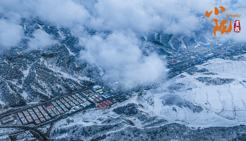 春雪落天祝 揮就一幅潑墨寫意