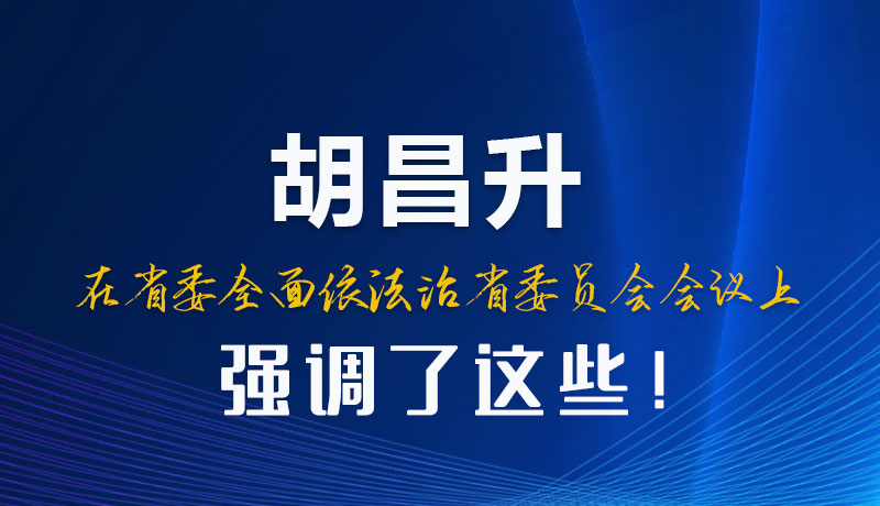 圖解|胡昌升在省委全面依法治省委員會會議上強調(diào)了這些！